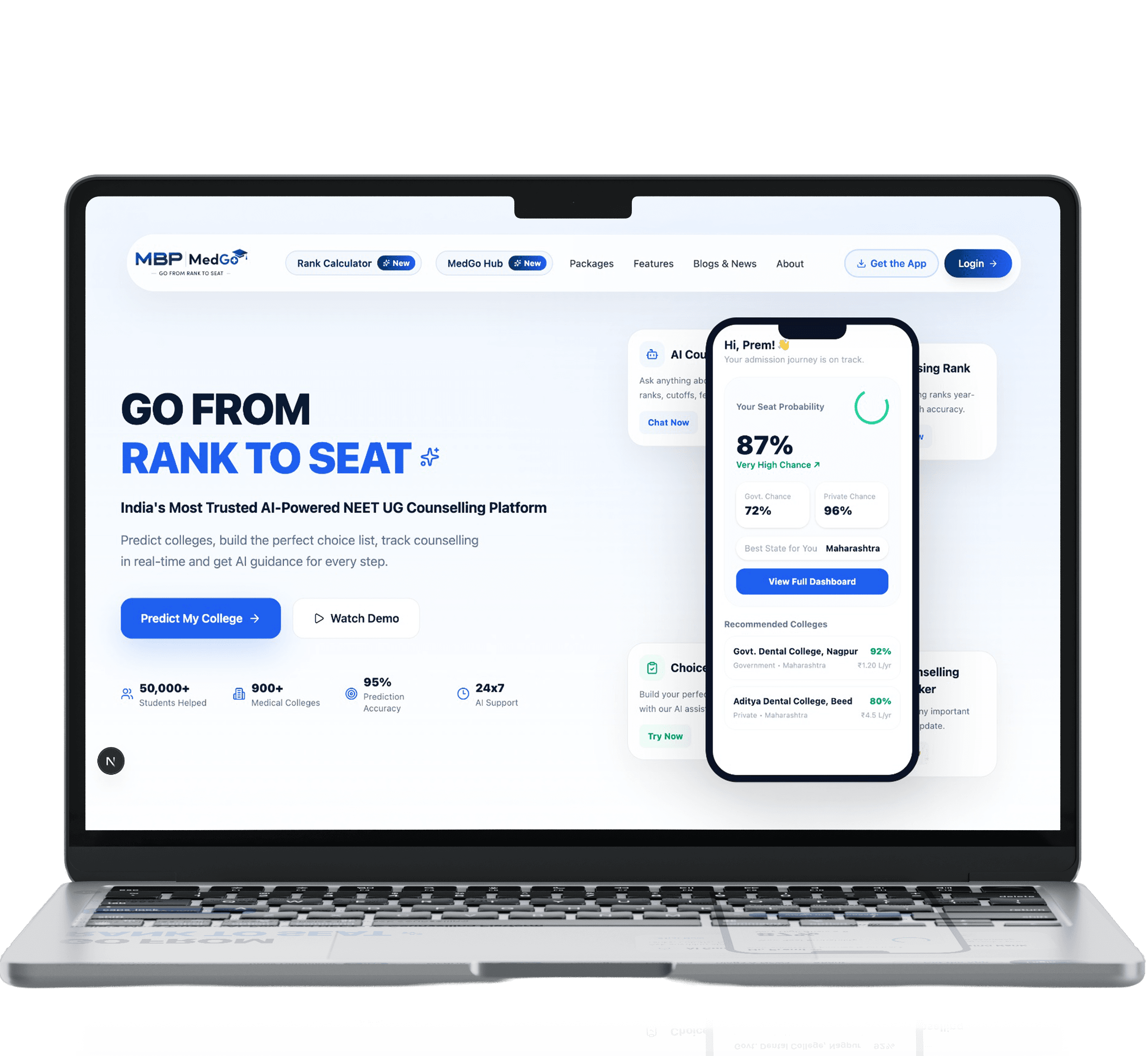 MBP MedGo rank estimator and dashboard preview